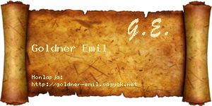 Goldner Emil névjegykártya